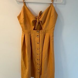 Forever 21 Mustard Midi Dress with Button Front